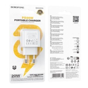 Il s'agit d'un chargeur mural rapide - Hermy Electro Tunisie Il s'agit d'un chargeur mural rapide BOROFONE modèle BAS43A. Puissance : 20W avec technologie Power Delivery (PD) pour une charge rapide. Port : USB-C. Sécurité : Protection multiple des circuits pour une utilisation sûre. Compatibilité : Conçu pour la majorité des appareils numériques. Borofone BAS43A 20W Charger with Lightning Cable Borofone BAS43A PD20W 3A Type C Charger with Lightning Cable. CDC Tecno chargeur rapide PD20W usb-C BOROFONE BA38A plus chargeur rapide PD20W usb-C BOROFONE BA38A plus · Dans la même gamme · Recevez les bons plans · A propos · Mon compte · Nous conta... Macleader