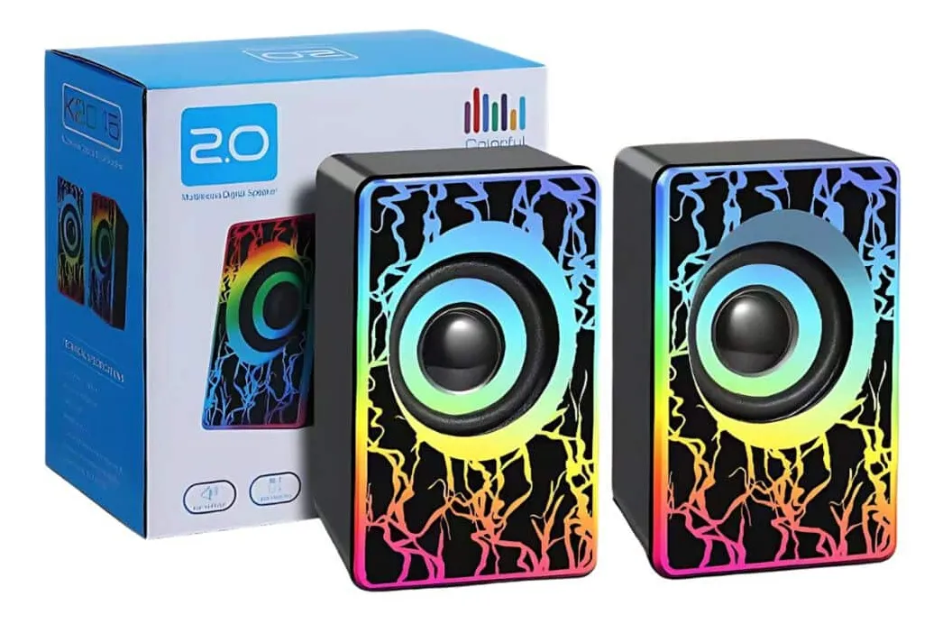 Parlantes Para Pc Doble Show Led Potencia 3w X2 Altavoces Negro - Hermy Electro Tunisie Parlantes Para Pc Doble Show Led Potencia 3w X2 Altavoces Negro