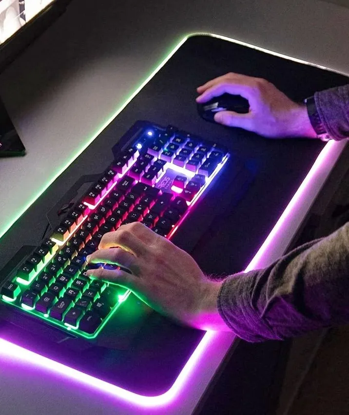 Pad Mouse Gamer Rgb Iluminado Color Negro Negro - Hermy Electro Tunisie Pad Mouse Gamer Rgb Iluminado Color Negro Negro