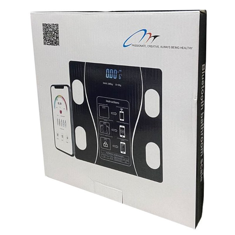 Pèse Personne Impédancemètre Connectée 180Kg Noir - Hermy Electro Tunisie Pèse Personne Impédancemètre Connectée 180Kg Noir - Image 2