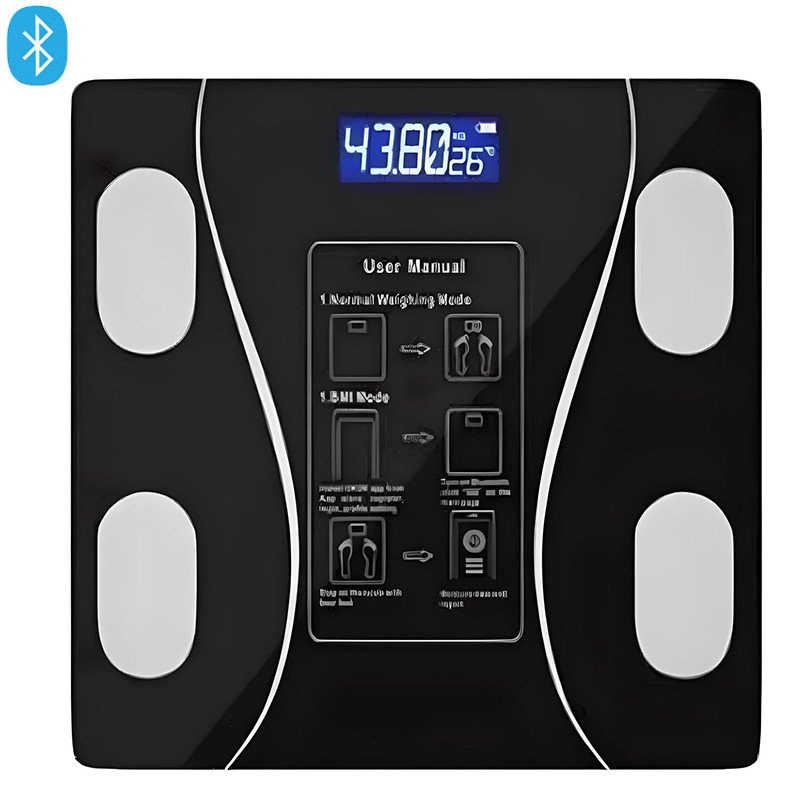 Pèse Personne Impédancemètre Connectée 180Kg Noir - Hermy Electro Tunisie Pèse Personne Impédancemètre Connectée 180Kg Noir